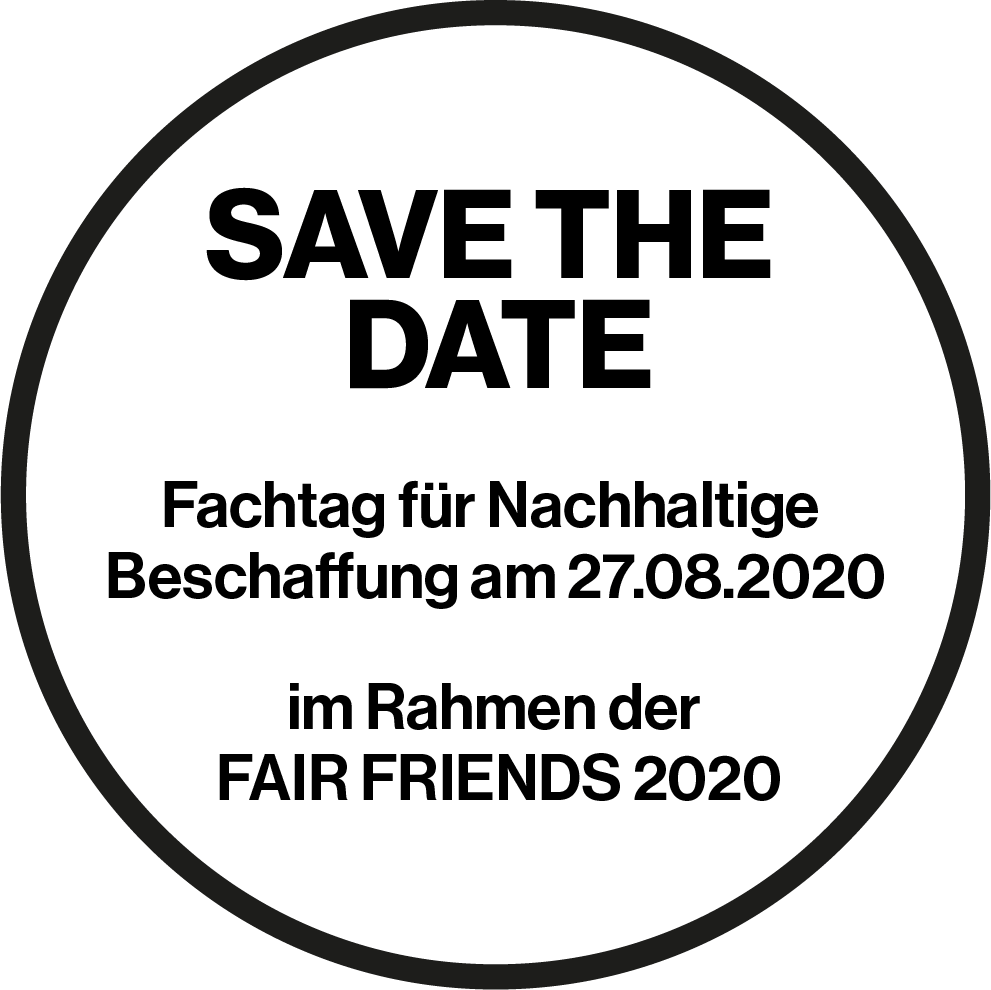Save the Date - Termin für Nachhaltige Beschaffung am 27.08.2020